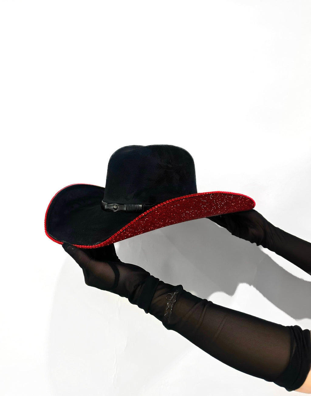 Red Bottom rhinestone hat
