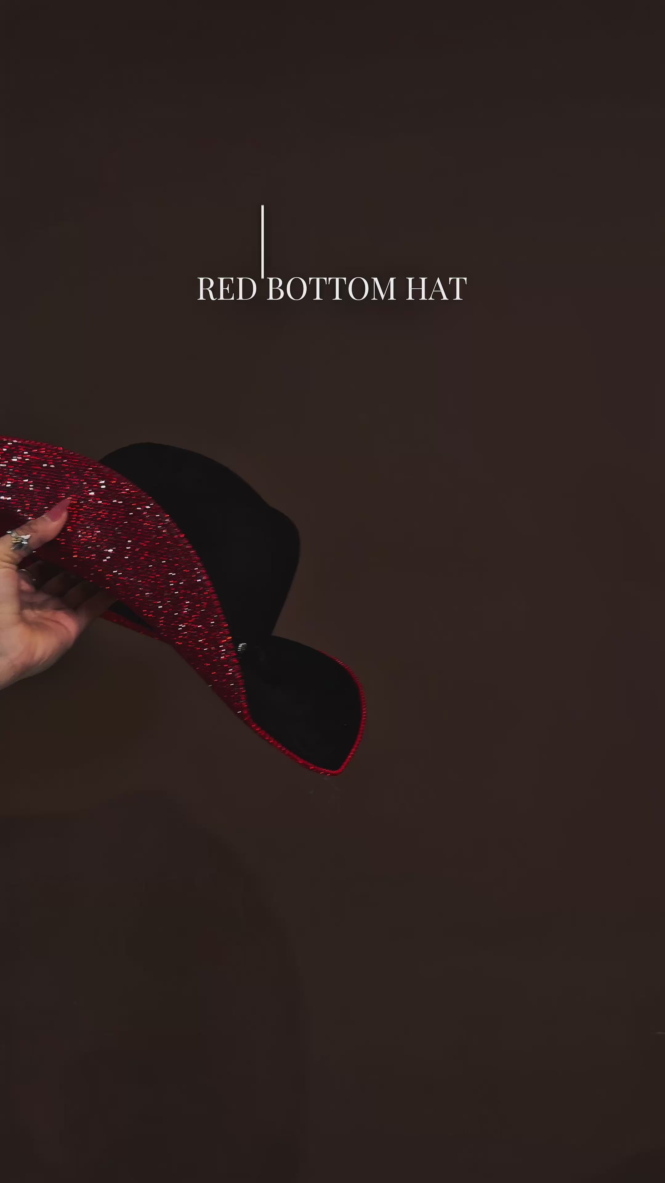 Red Bottom rhinestone hat